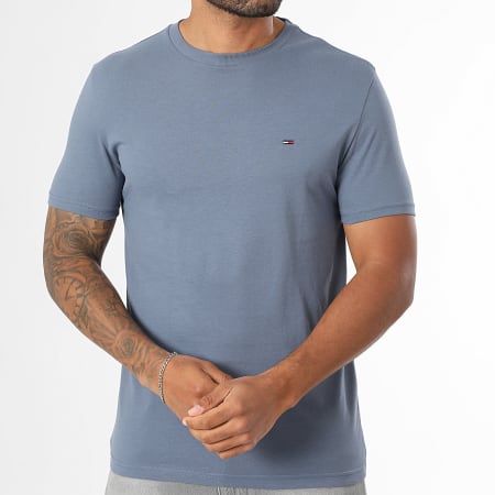 Tommy Jeans - Lot De 2 Tee Shirts Slims Jersey 0687 Blanc Bleu