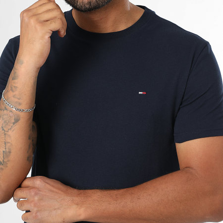Tommy Jeans - Lot De 2 Tee Shirts Slims Jersey 0687 Blanc Bleu Marine
