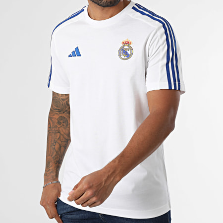 Adidas Sportswear - Tee Shirt A Bandes Real Madrid DNA IT3814 Blanc