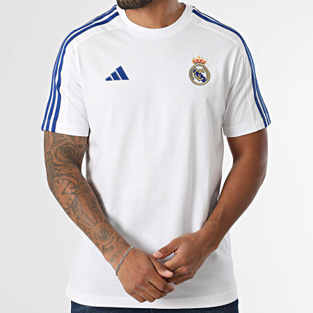 Adidas Sportswear - Tee Shirt A Bandes Real Madrid DNA IT3814 Blanc