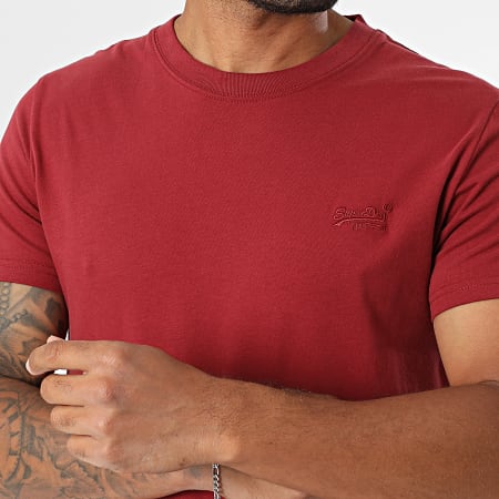 Superdry - Camiseta Essential Logo Bordado M1011245A Burdeos