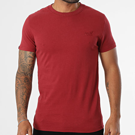 Superdry - Camiseta Essential Logo Bordado M1011245A Burdeos