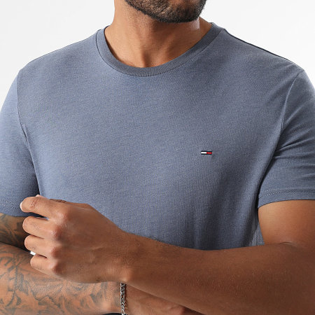 Tommy Jeans - Tee Shirt Slim Jaspe 0363 Bleu Marine Chiné