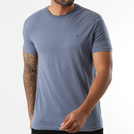 Tommy Jeans - Tee Shirt Slim Jaspe 0363 Bleu Marine Chiné