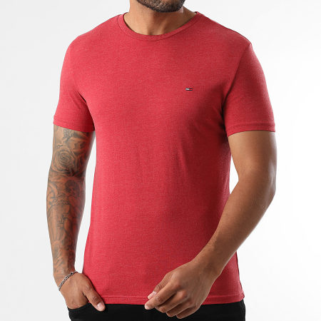 Tommy Jeans - Tee Shirt Slim Jaspe 0363 Bordeaux Chiné