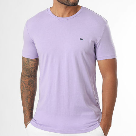 Tommy Jeans - Tee Shirt Slim Jaspe 0363 Violet
