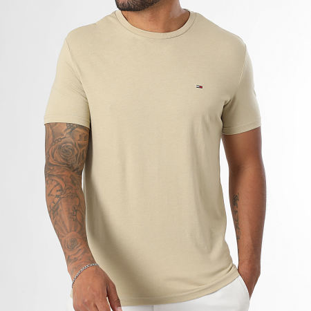 Tommy Jeans - Tee Shirt Slim Jaspe 0363 Beige