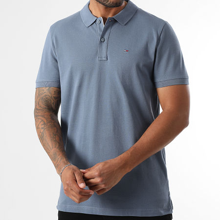 Tommy Jeans - Polo Manches Courtes Slim Placket 0676 Bleu