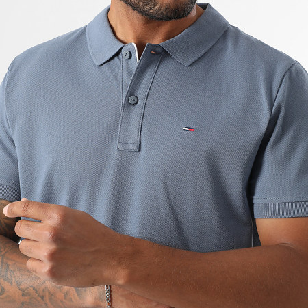 Tommy Jeans - Polo Manches Courtes Slim Placket 0676 Bleu