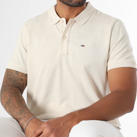 Tommy Jeans - Polo Manches Courtes Slim Placket 0676 Beige