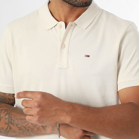 Tommy Jeans - Polo Manches Courtes Slim Placket 0676 Beige