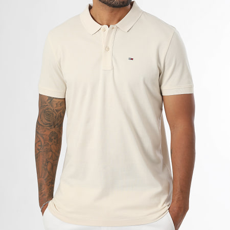 Tommy Jeans - Polo Manches Courtes Slim Placket 0676 Beige