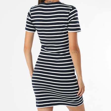 Tommy Hilfiger - Robe Slim A Rayures Femme New Cody 2721 Bleu Marine Blanc