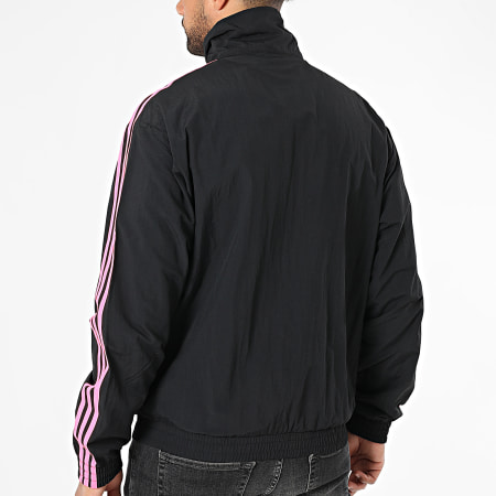 Adidas Originals - Veste Zippée A Bandes Firebird JY1332 Noir Rose Fluo