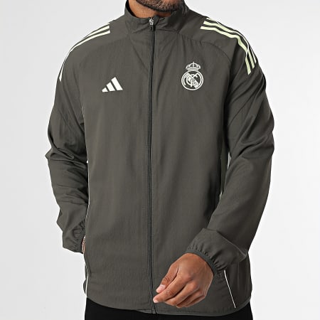Adidas Sportswear - Veste Zippée Real Madrid Pre JP3995 Vert Kaki