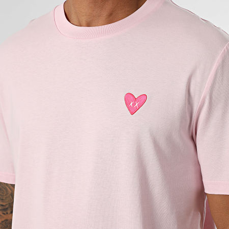 Luxury Lovers - Tee Shirt Oversize Large Heart Rose Fluo Pink