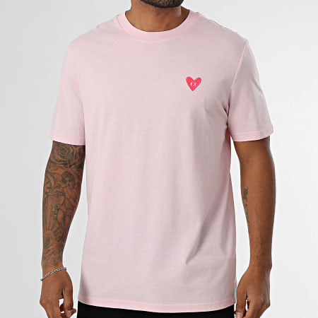Luxury Lovers - Tee Shirt Oversize Large Heart Rose Fluo Pink