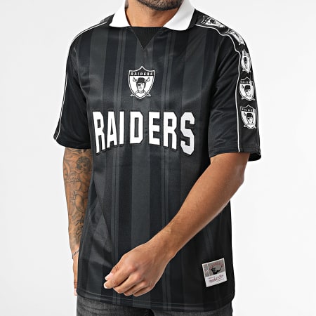 Mitchell and Ness - Maglietta a righe NFL Striker Las Vegas Raiders TP10122 Nero Marrone