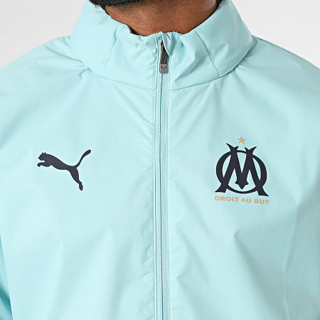 Puma - Coupe-Vent Capuche OM Training AW 781548 Bleu Clair