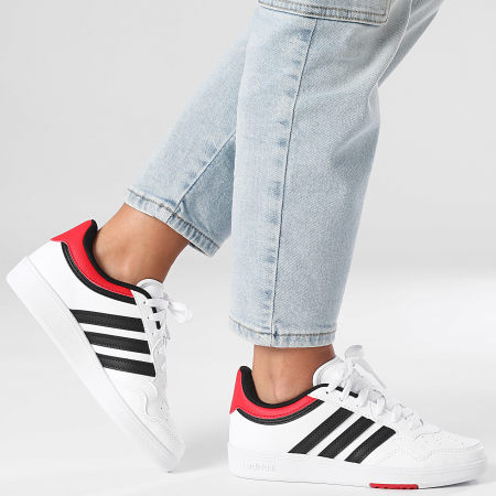 Adidas Sportswear - Baskets Femme Hoops 4.0 J JQ7852 Footwear White Core Black Better Scarlet