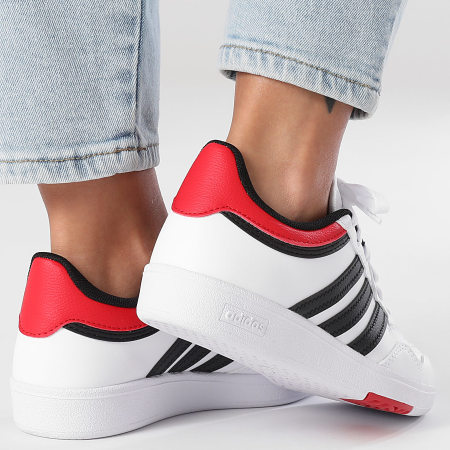Adidas Sportswear - Baskets Femme Hoops 4.0 J JQ7852 Footwear White Core Black Better Scarlet