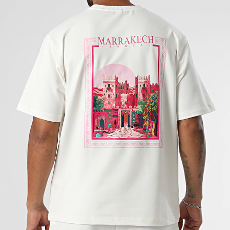 Armita - Ensemble Tee Shirt Oversize Large Et Short Jogging Marrakech 006 Beige Clair
