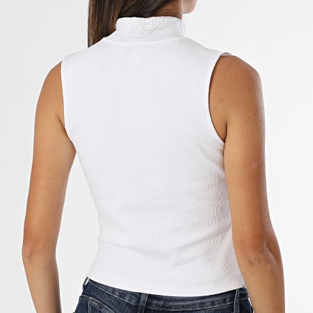 Calvin Klein - Débardeur Côtelé Col Zip Femme LV047C909G Blanc