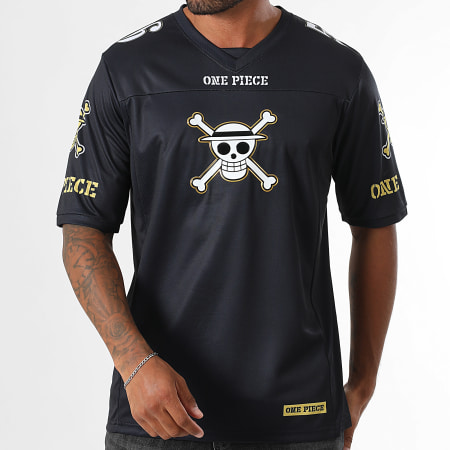 ワンピース aere V-neck jersey one-piece One Piece - Collector Jersey V-Neck One Piece Luffy 56 Black Gold