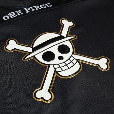 ワンピース aere V-neck jersey one-piece One Piece - Collector Jersey V-Neck One Piece Luffy 56 Black Gold