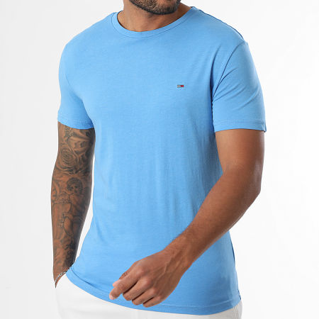 Tommy Jeans - Tee Shirt Slim Jaspe 0363 Bleu Clair