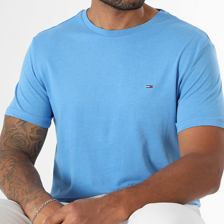 Tommy Jeans - Tee Shirt Slim Jaspe 0363 Bleu Clair