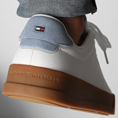 Tommy Hilfiger - Baskets Court Leather Detail Essential 5367 White Briskblue