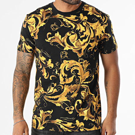 Versace Jeans Couture - Tee Shirt Slim All Over 79GAH6S0-JS515 Noir Renaissance