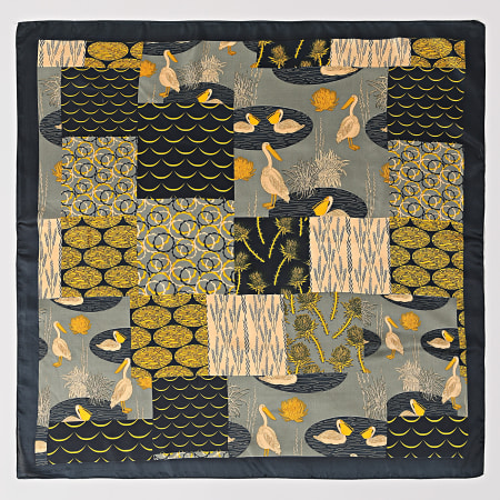 Frilivin - Foulard L16 Gris Bleu Marine