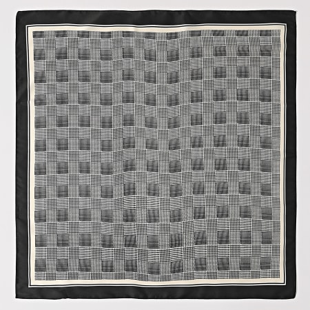 Frilivin - Foulard A Carreaux L20 Noir Beige Clair