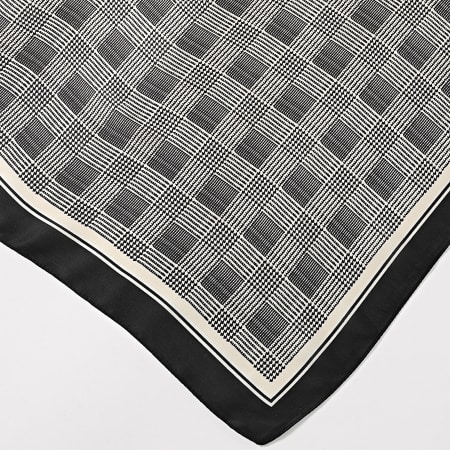 Frilivin - Foulard A Carreaux L20 Noir Beige Clair