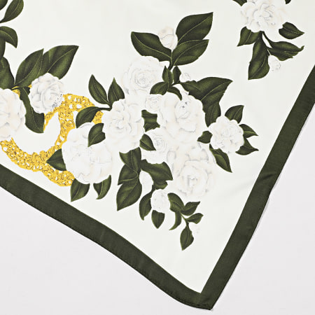 Frilivin - Foulard L14 Beige Clair Vert Kaki Floral