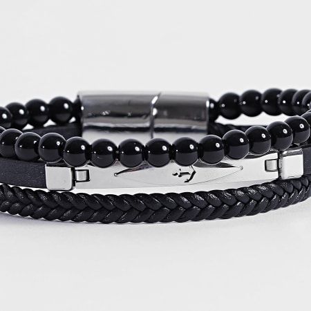 Classic Series - Bracelet Multi-Rangs 752 Noir Argenté