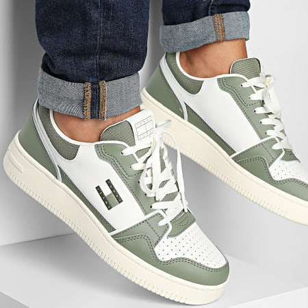 Tommy Jeans - Baskets TJM Retro 1610 Ecru Aruba Green