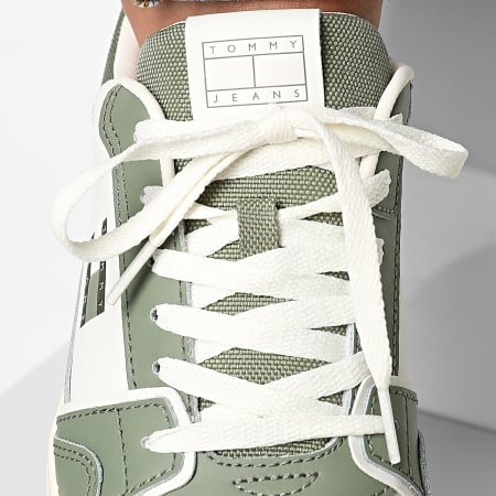 Tommy Jeans - Baskets TJM Retro 1610 Ecru Aruba Green