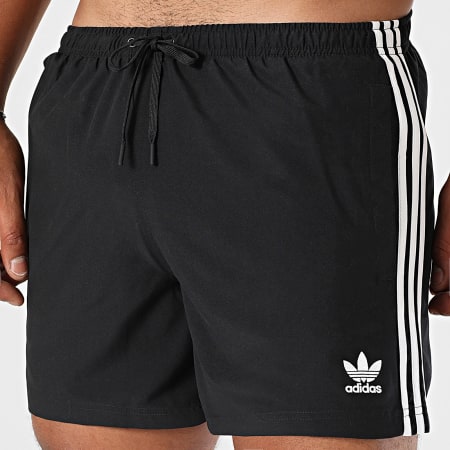 Adidas Originals - Short De Bain A Bandes Adic Swimsh JD0957 Noir Blanc
