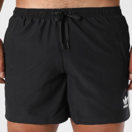 Adidas Originals - Short De Bain A Bandes Adic Swimsh JD0957 Noir Blanc