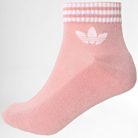 Adidas Originals - 3 paar enkelsokken met 3 strepen JV7438 Lichtblauw Lichtgroen Roze