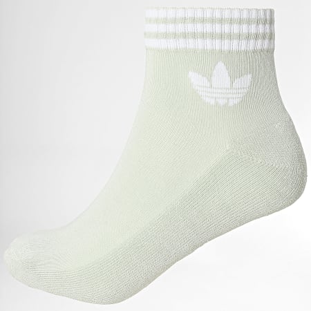 Adidas Originals - 3 paar enkelsokken met 3 strepen JV7438 Lichtblauw Lichtgroen Roze