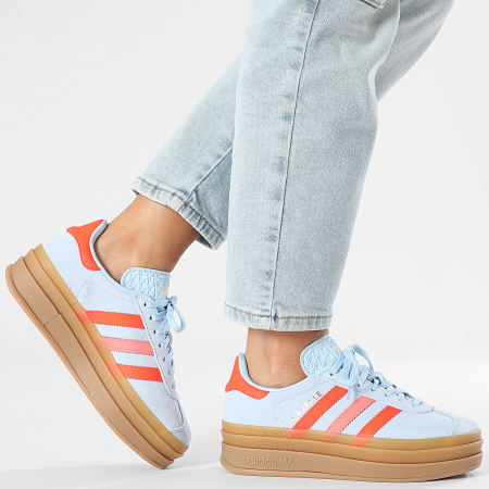 Adidas Originals - Gazelle Bold Zapatillas Mujer J JR5950 Clear Sky Solar Red Gold Metallic