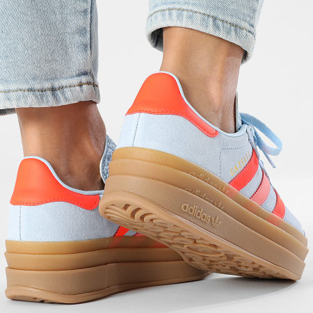 Adidas Originals - Gazelle Bold Zapatillas Mujer J JR5950 Clear Sky Solar Red Gold Metallic