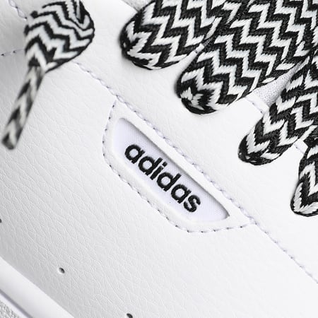 Adidas Sportswear - Baskets Urban Court IE0927 Cloud White Core Black x Superlaced Gros Lacet Blanc Noir