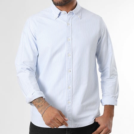 LBO - Camisa Oxford Rayas Manga Larga 0005 Azul Blanco