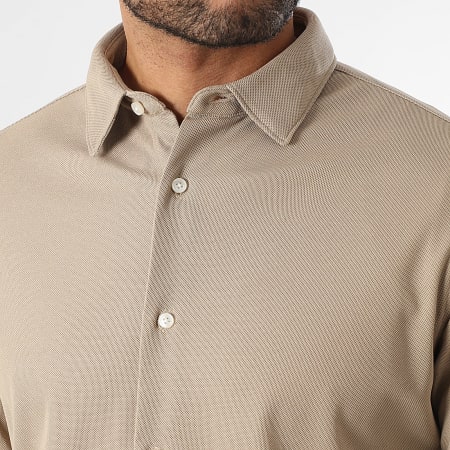 LBO - Camisa Manga Larga Piqué Stretch 0018 Beige Oscuro