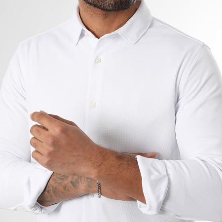 LBO - Camisa Piqué Stretch Manga Larga 0019 Blanco